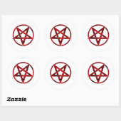 Red Devil Pentagram Runder Aufkleber (Blatt)