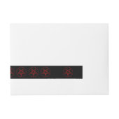 Red Devil Pentagram Rundum-Adressaufkleber (Vorderseite)