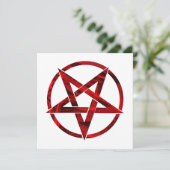 Red Devil Pentagram Save The Date (Stehend Vorderseite)