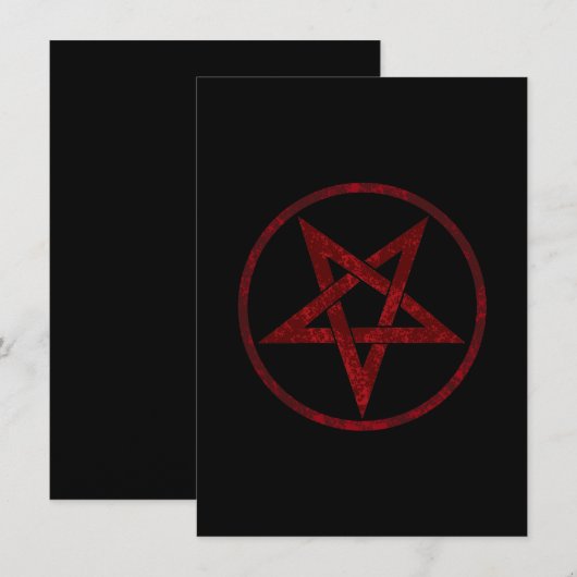 Red Devil Pentagram Save The Date (Vorne/Hinten)