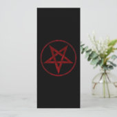Red Devil Pentagram Save The Date (Stehend Vorderseite)