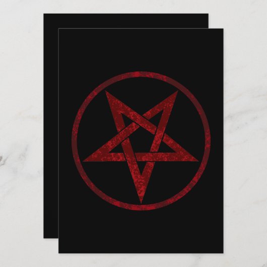 Red Devil Pentagram Save The Date (Vorne/Hinten)