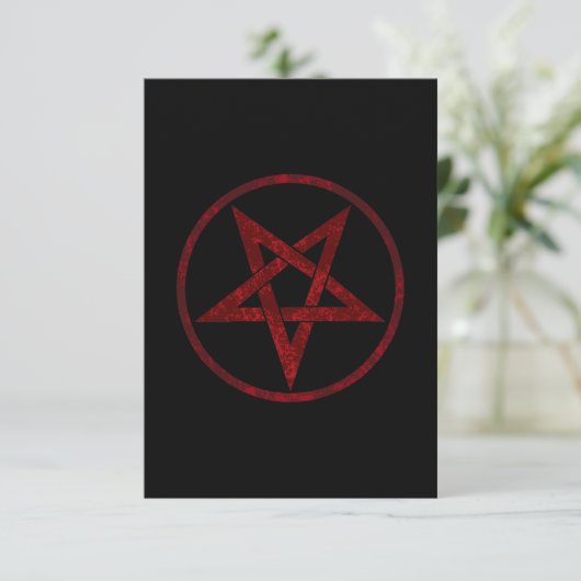 Red Devil Pentagram Save The Date (Stehend Vorderseite)