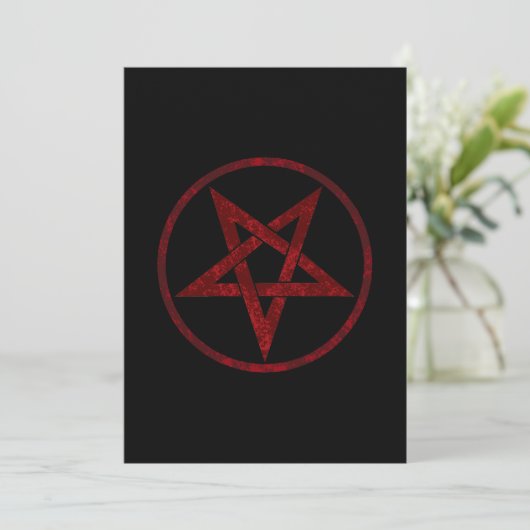 Red Devil Pentagram Save The Date (Stehend Vorderseite)