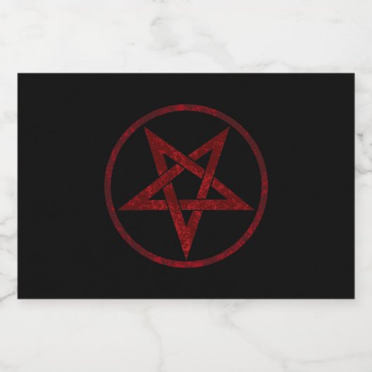 Red Devil Pentagram Schaumweinetikett (Einzelnes Label)