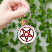 Red Devil Pentagram Schlüsselanhänger (Hand)