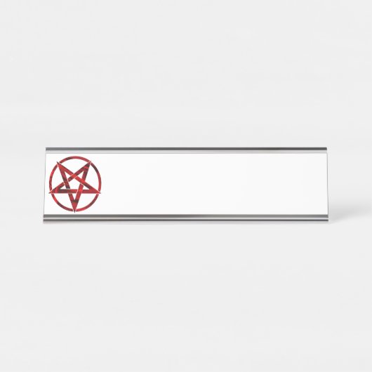Red Devil Pentagram Schreibtischnamensplakette (Vorderseite )
