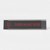 Red Devil Pentagram Schreibtischnamensplakette (Vorderseite )