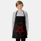 Red Devil Pentagram Schürze (Getragen)
