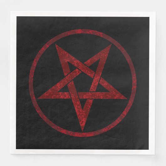 Red Devil Pentagram Serviette (Vorderseite)