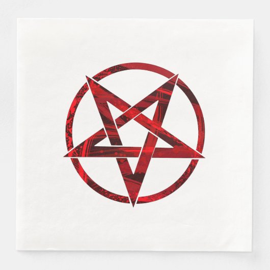 Red Devil Pentagram Serviette (Vorderseite)