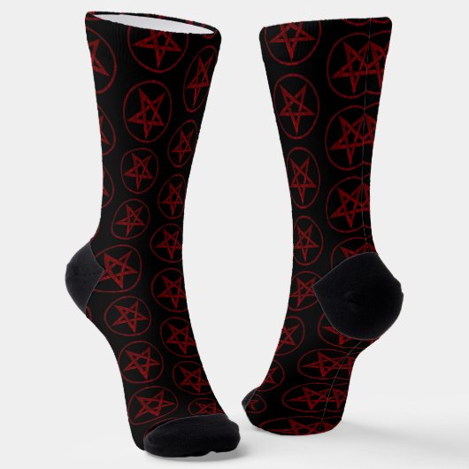Red Devil Pentagram Socken (Gewinkelt)