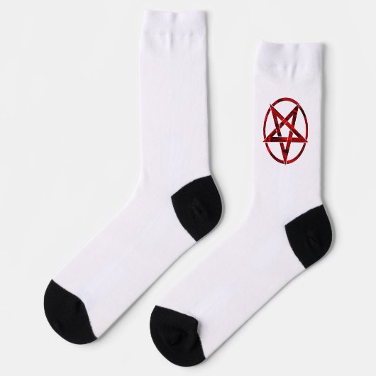 Red Devil Pentagram Socken (Linkes Detail)