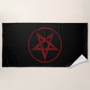 Red Devil Pentagram Strandtuch