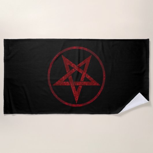 Red Devil Pentagram Strandtuch (Vorderseite)
