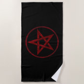 Red Devil Pentagram Strandtuch (Vorderseite)