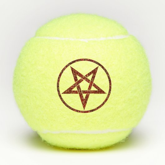 Red Devil Pentagram Tennisbälle (Vorderseite)