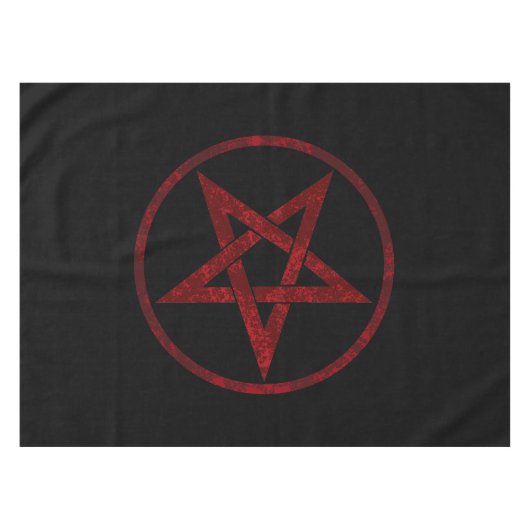 Red Devil Pentagram Tischdecke (Vorderseite (Horizontal))