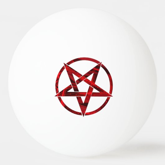 Red Devil Pentagram Tischtennisball (Vorderseite)