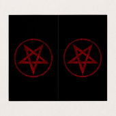 Red Devil Pentagram Visitenkarten (Außenseite Aufgefaltet)
