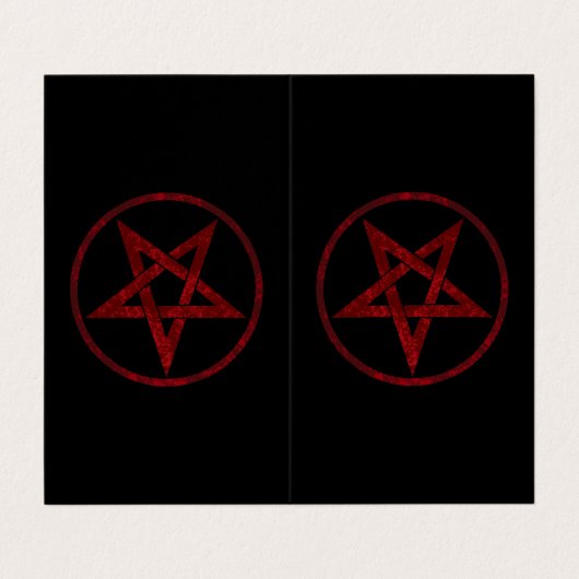 Red Devil Pentagram Visitenkarten (Außenseite Aufgefaltet)