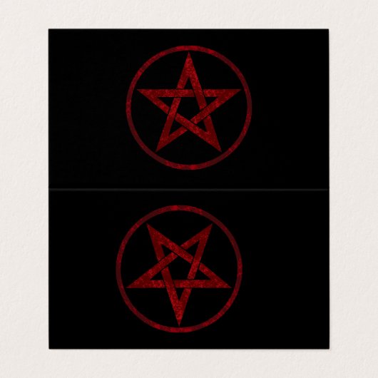 Red Devil Pentagram Visitenkarten (Außenseite Aufgefaltet)