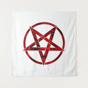 Red Devil Pentagram Wandteppich