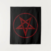 Red Devil Pentagram Wandteppich (Vorderseite)