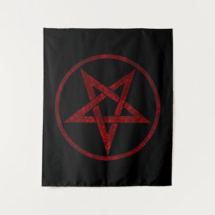 Red Devil Pentagram Wandteppich