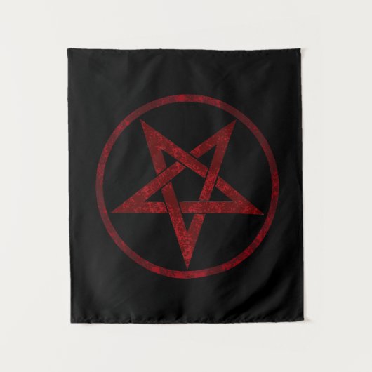 Red Devil Pentagram Wandteppich (Vorderseite)