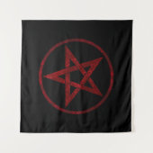 Red Devil Pentagram Wandteppich (Vorderseite (Horizontal))