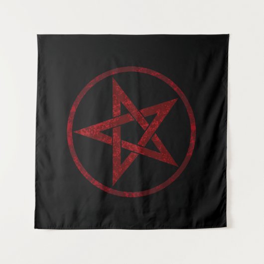 Red Devil Pentagram Wandteppich (Vorderseite (Horizontal))