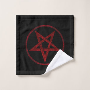 Red Devil Pentagram Waschlappen