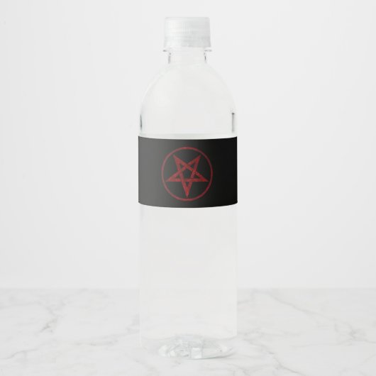 Red Devil Pentagram Wasserflaschenetikett (Vorderseite)