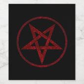 Red Devil Pentagram Weinetikett (Einzelnes Label)