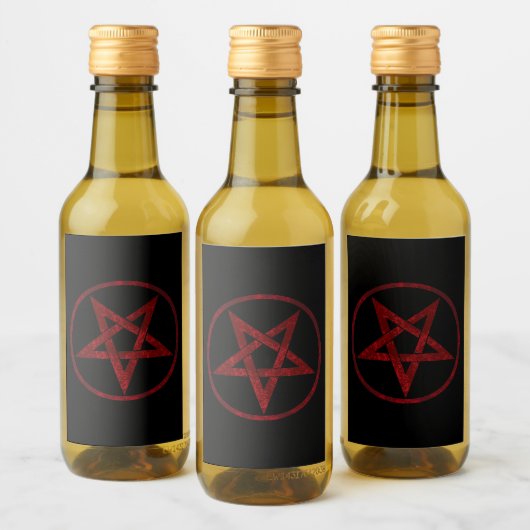 Red Devil Pentagram Weinetikett (Flaschen)