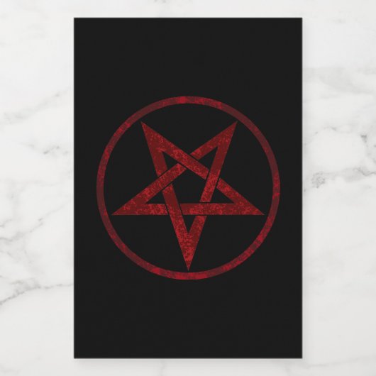 Red Devil Pentagram Weinetikett (Einzelnes Label)