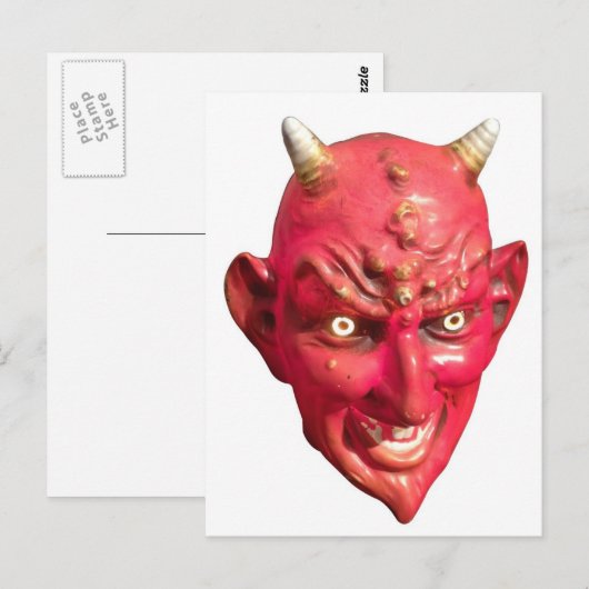 Red Devil Satan Demon Hell Horns Postkarte (Vorne/Hinten)