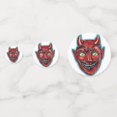 Red Devil Vintag Halloweenys Konfetti (Vorderseiten)