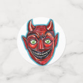 Red Devil Vintag Halloweenys Konfetti (Klein Vorderseite)