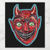 Red Devil Vintag Halloweenys Weinetikett (Einzelnes Label)