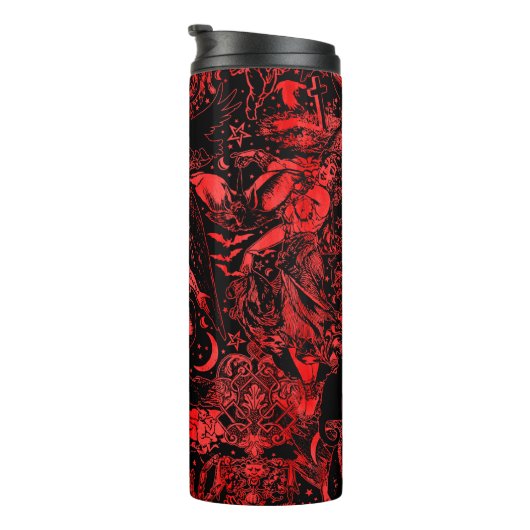 Red Devil Witchy Gothic Viktorianisch Goth Baphome Thermosbecher (Nach rechts gedreht)