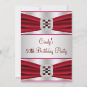 Red Diamond 50. Geburtstag Einladung (Vorderseite)