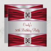 Red Diamond 50. Geburtstag Einladung (Vorne/Hinten)