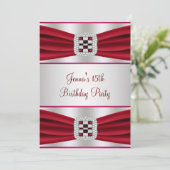 Red Diamond Birthday Party Einladung (Stehend Vorderseite)