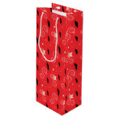 Red Diamond Bull Terrier Geschenktüte Für Weinflaschen (Vorderseite Schrägansicht)