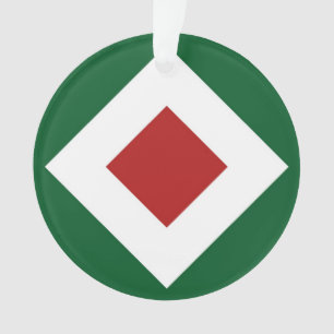 Red Diamond, feine weiße Grenze auf grün Ornament