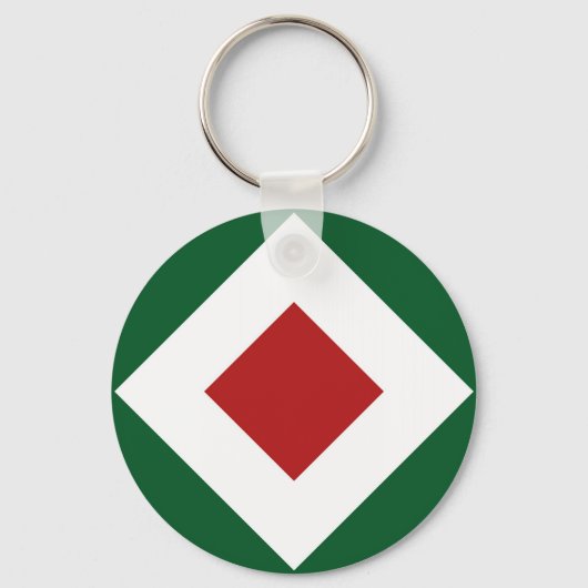 Red Diamond, feine weiße Grenze auf grün Schlüsselanhänger (Vorderseite)