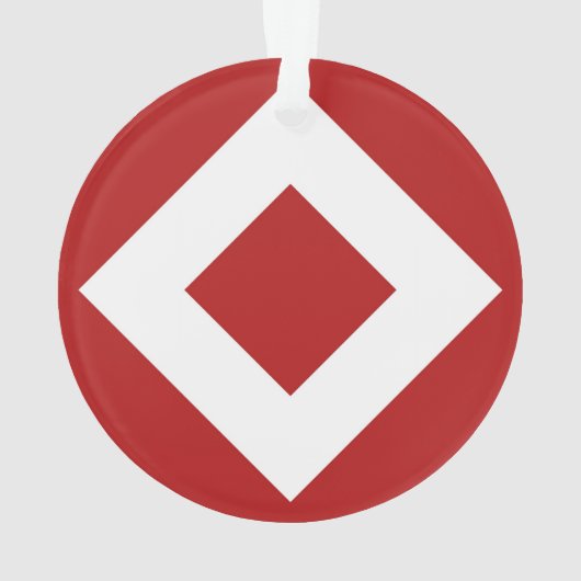 Red Diamond, feine weiße Grenze Ornament (Rückseite)