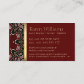 Red Diamond Golden Goddess Tarot Business Cards Visitenkarte (Rückseite)